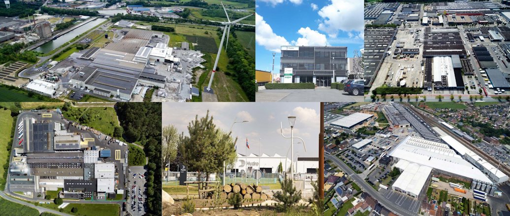 a collage of buildings and streets