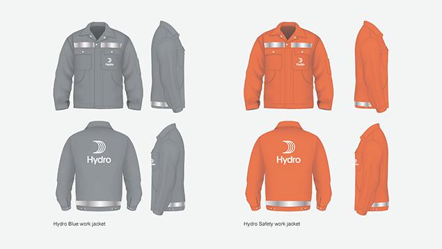 grey and orange work jackets with hydro logo on left chest pocket