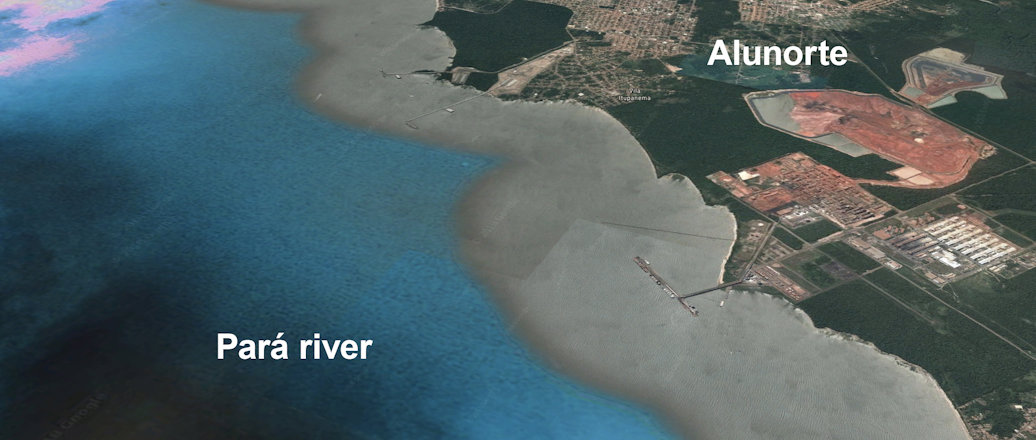 aerial image of the Alunorte site and the para river
