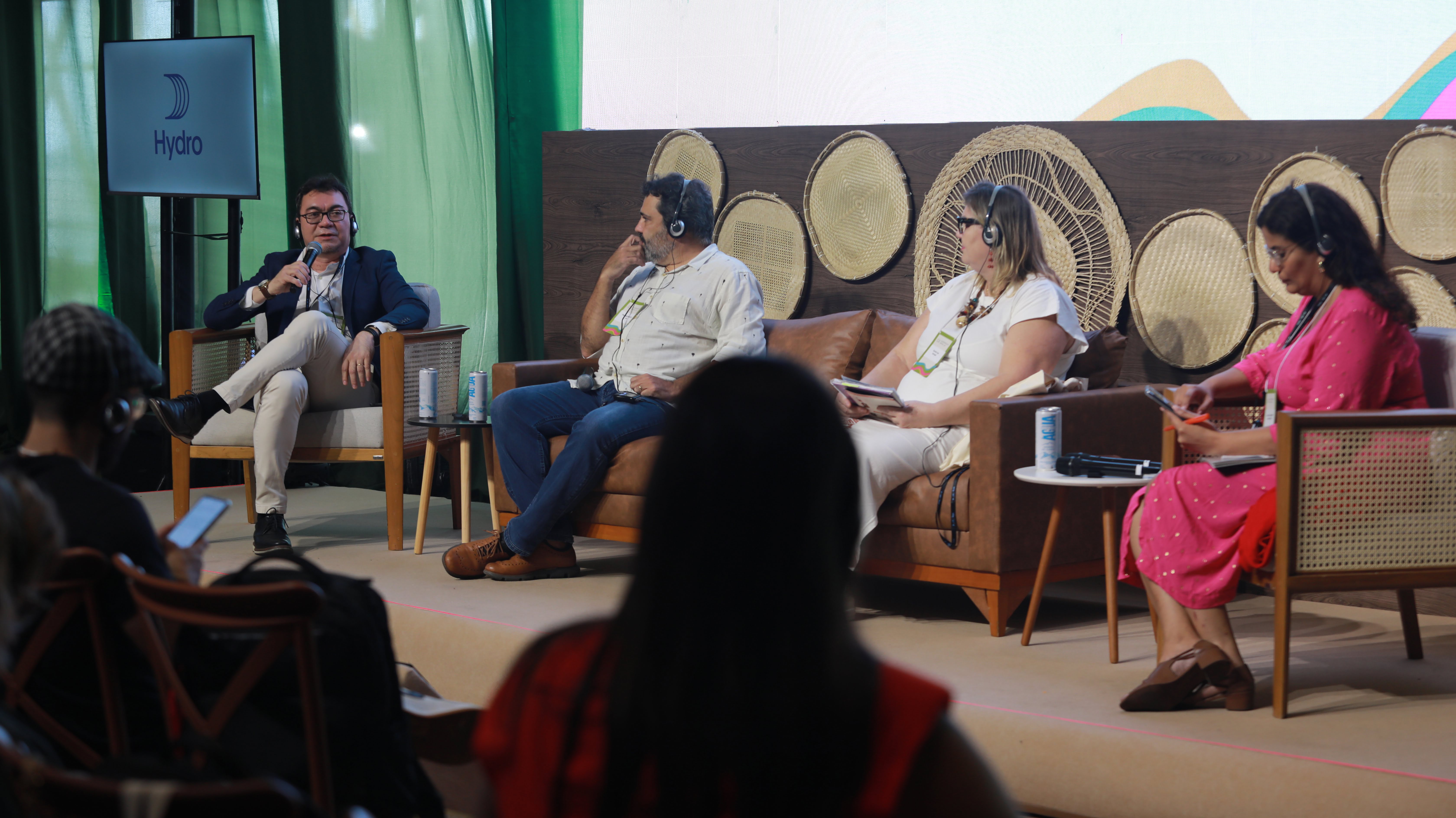 a group of people sitting in chairs