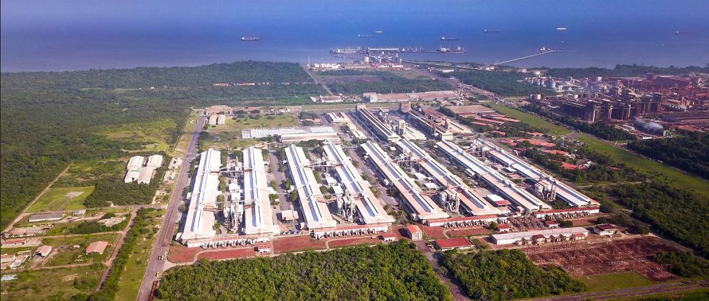 Vista aérea da Albras, em Barcarena.