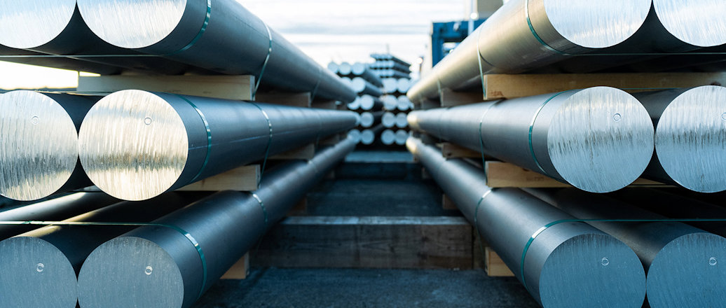 a group of metal pipes