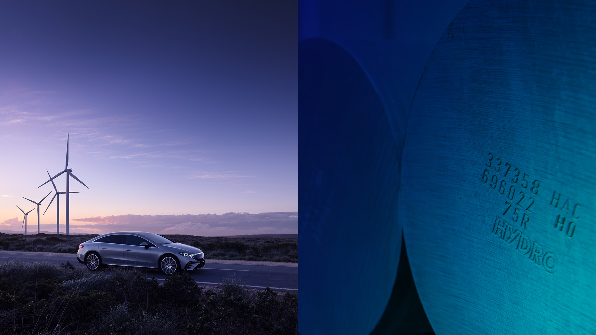 a car against with a windmill in the background