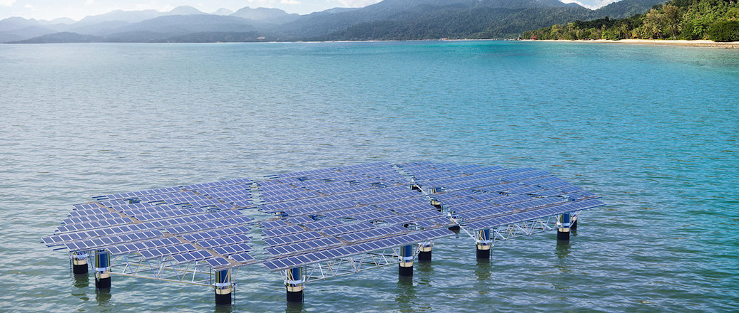 a offshore floating solar plant
