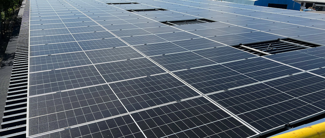 solar panels on a roof