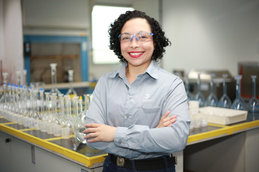 a person at Hydro B&A research facility