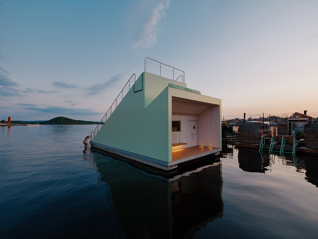 a floating sauna