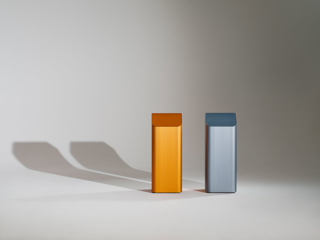 Recycling bins made of aluminium for Milan Design Week
