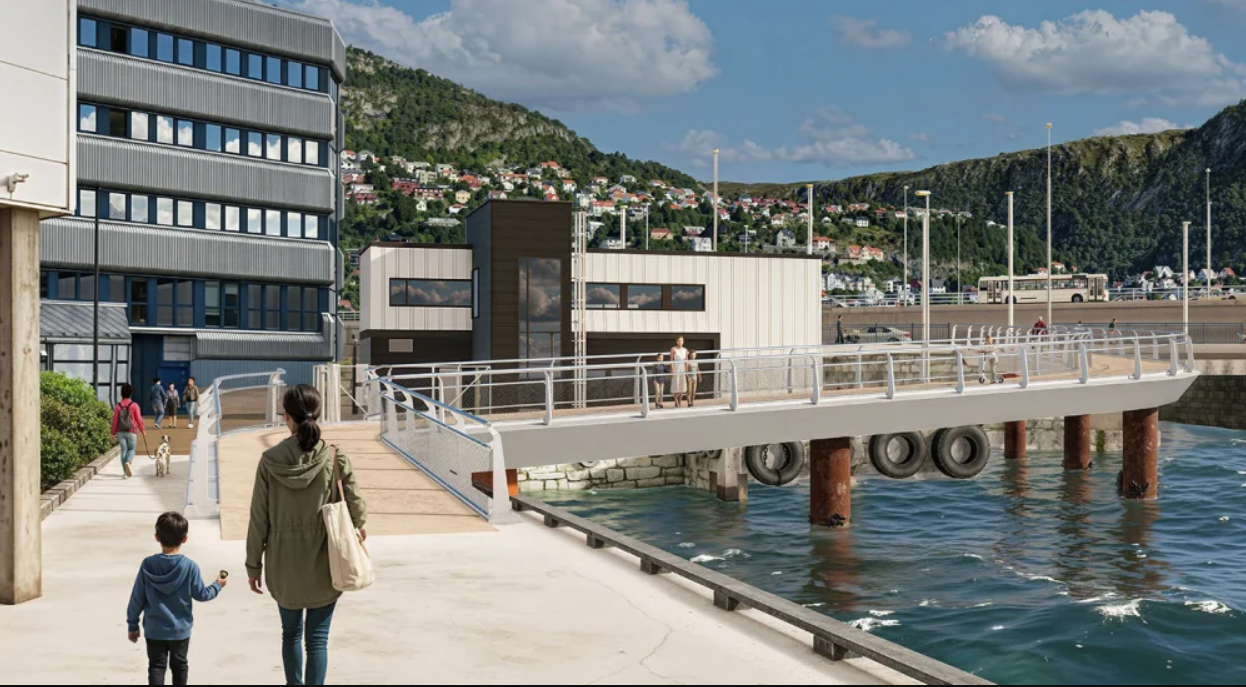 Marinebroen in Bergen, made by recycled aluminium from Hydro. (lllustration: GC Rieber-Multiconsult-Consto-Leirvik)