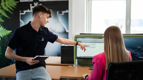 a person giving a presentation