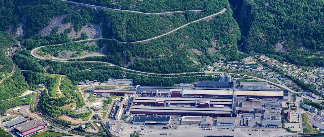 Aerial photo of Hydro Årdal