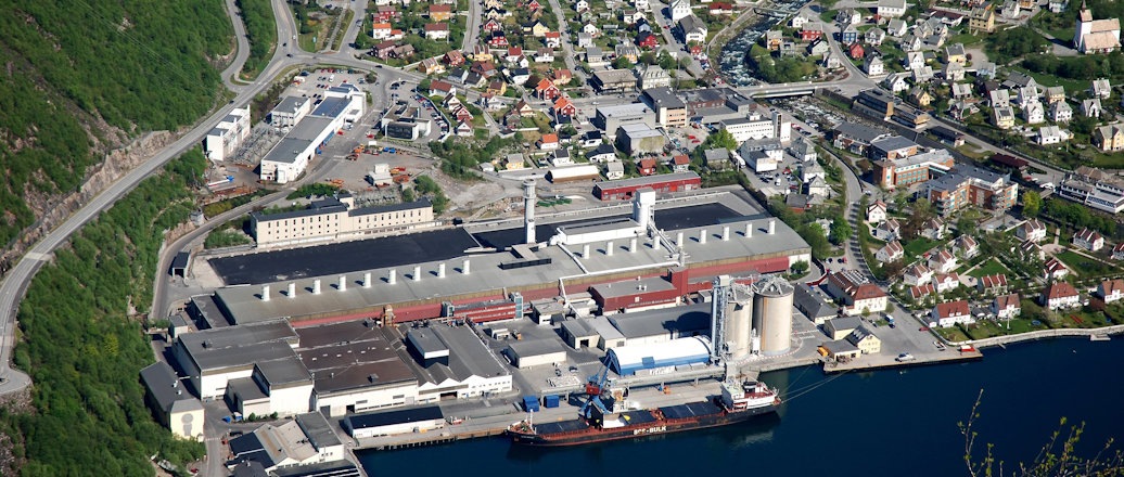 Aerrial photo of Høyanger