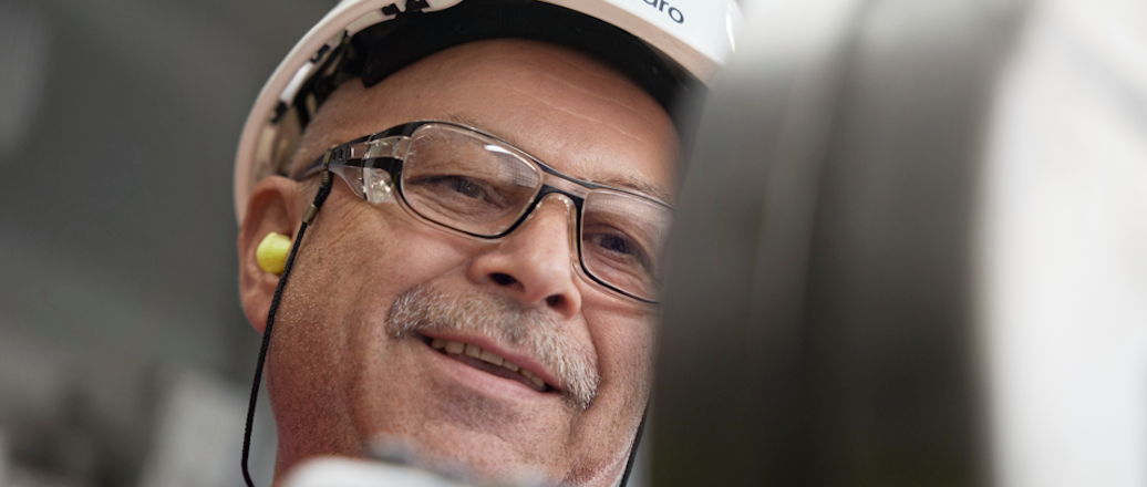 a man wearing a helmet