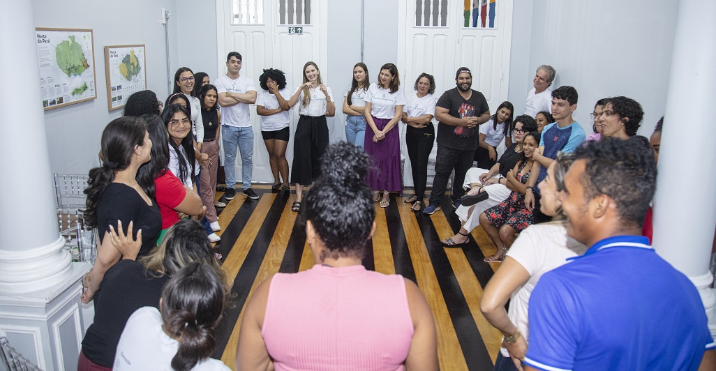 a group of people in a room