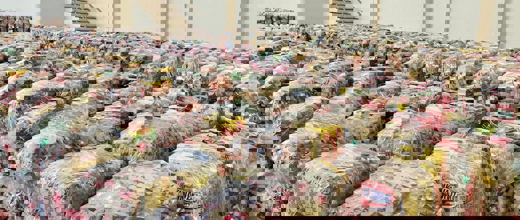 a large pile of wrapped candy