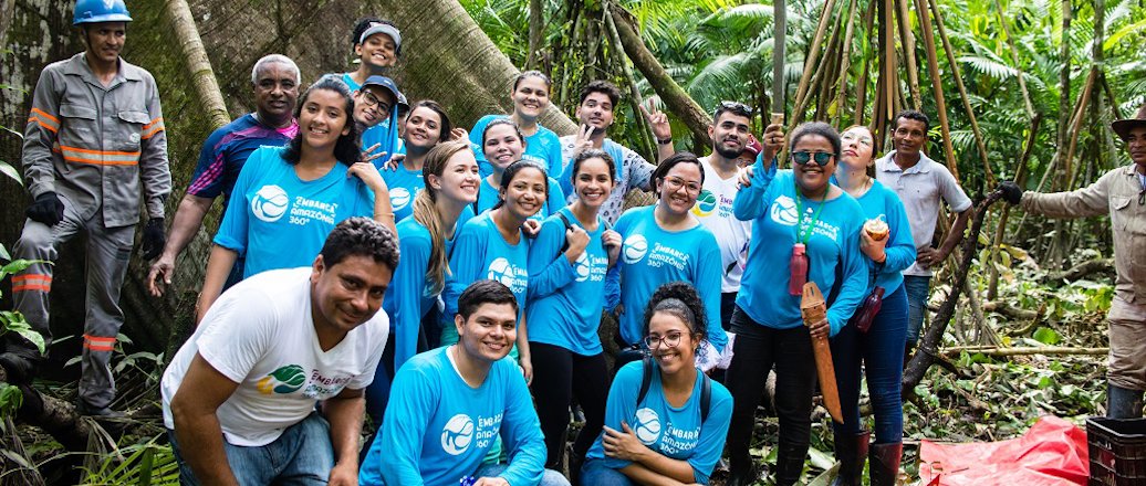 a group of people posing for a photo