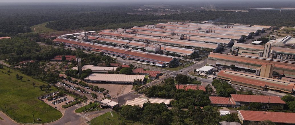 an aerial view of a large building