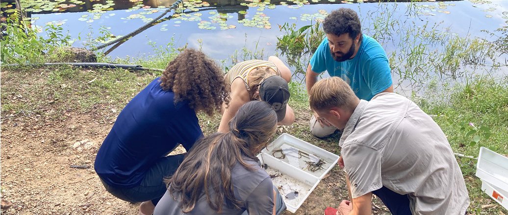 a group of people outside