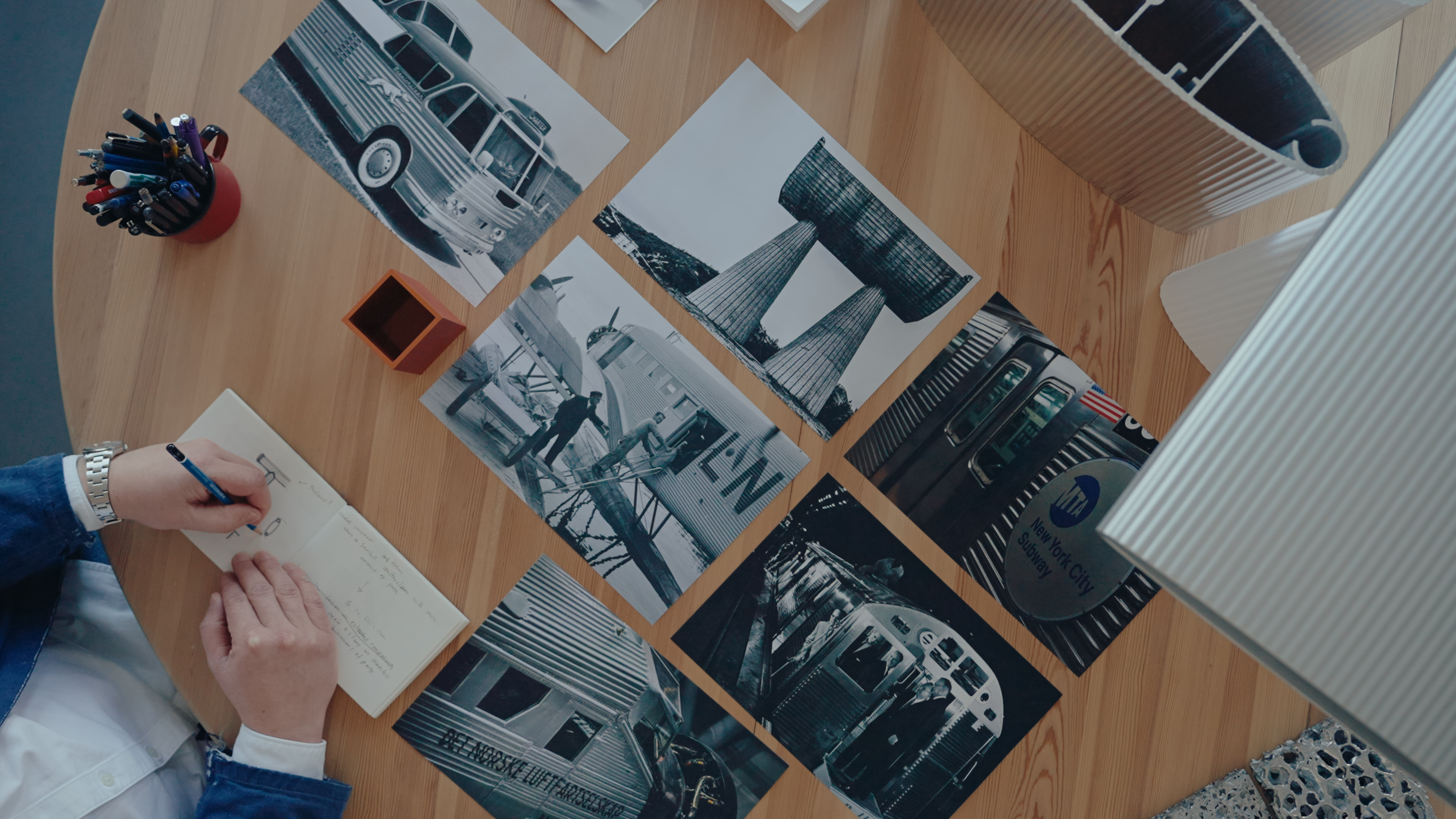 At the drawing board