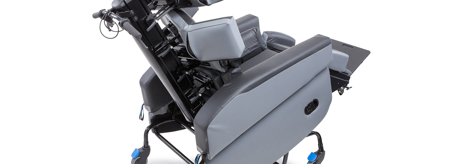 padded adjustable chair on wheels