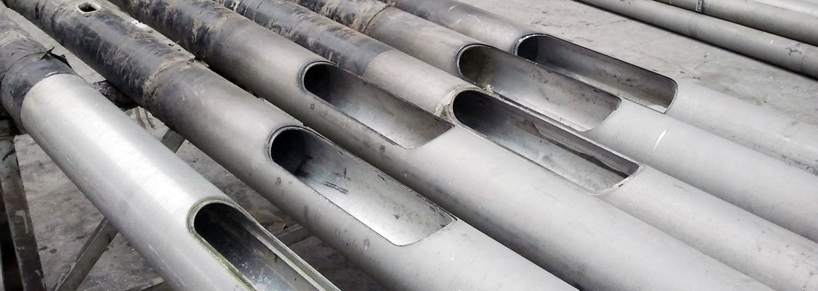 old aluminium light poles